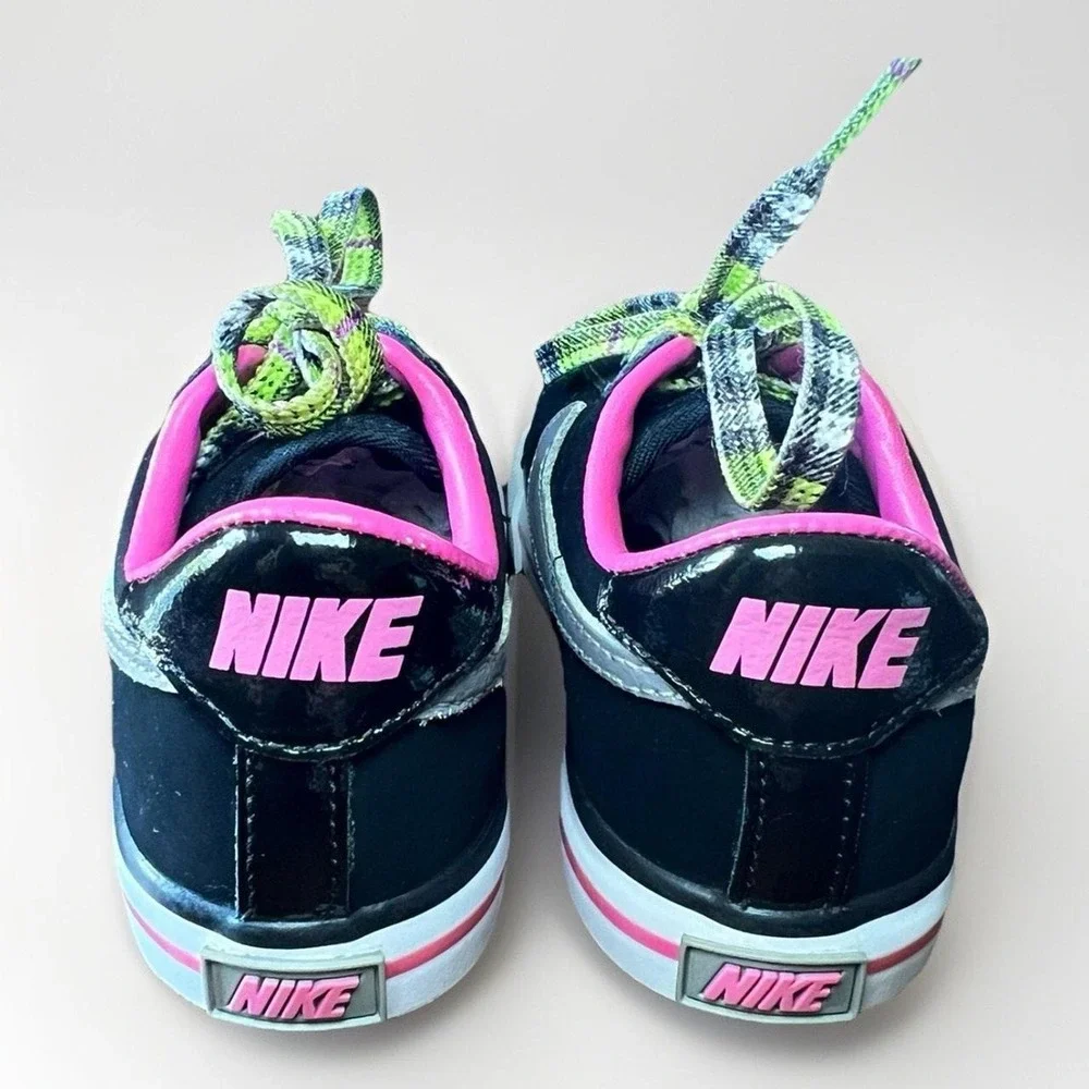 NIKE Blazer Low Toddler Sneakers Black/Pink/Lime/White Size 7C